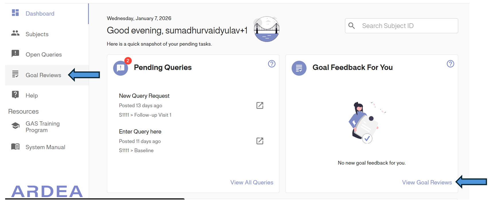 Accessing Goal Reviews
